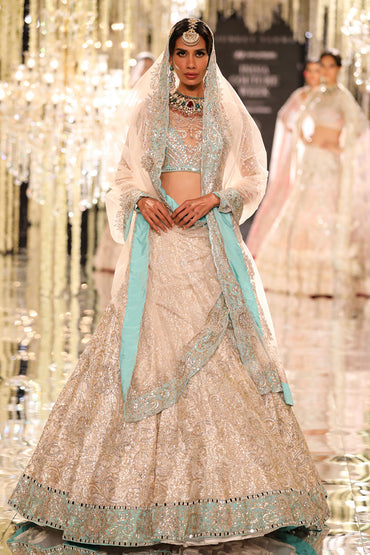 Ivory Aari Embroidered Lehenga
