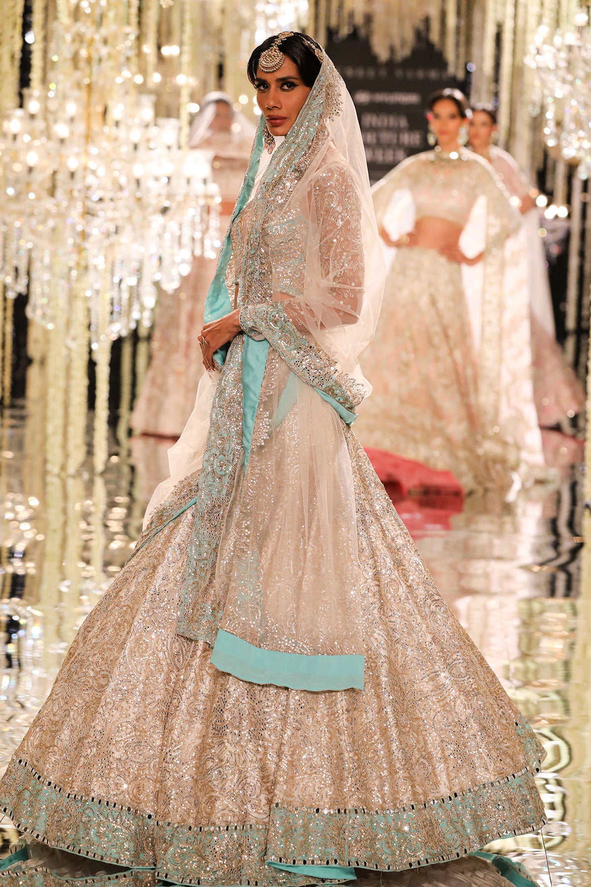 Ivory Aari Embroidered Lehenga