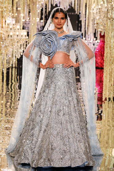 Ice Blue Sequin Embroidered Lehenga