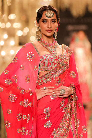 Ivory Zardozi & Gota Saree