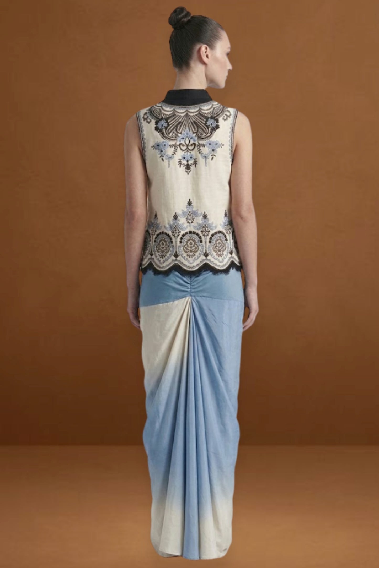 Embroidered Cotton Silk Top