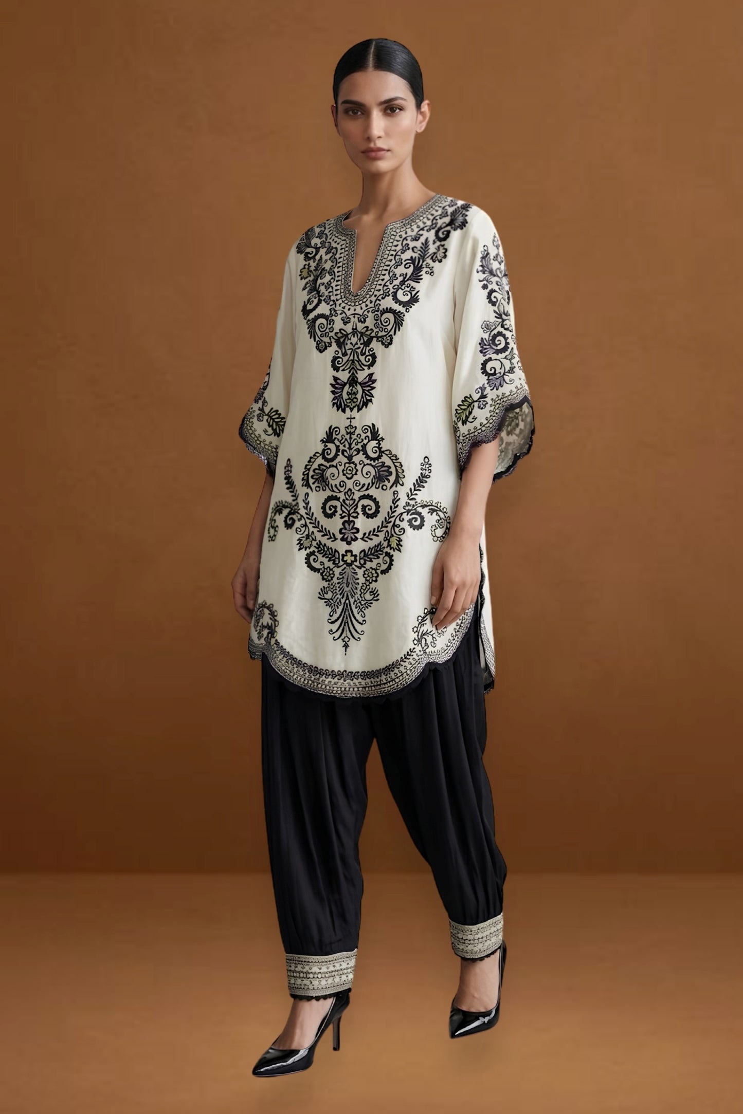 Poly Satin Draped Trousers
