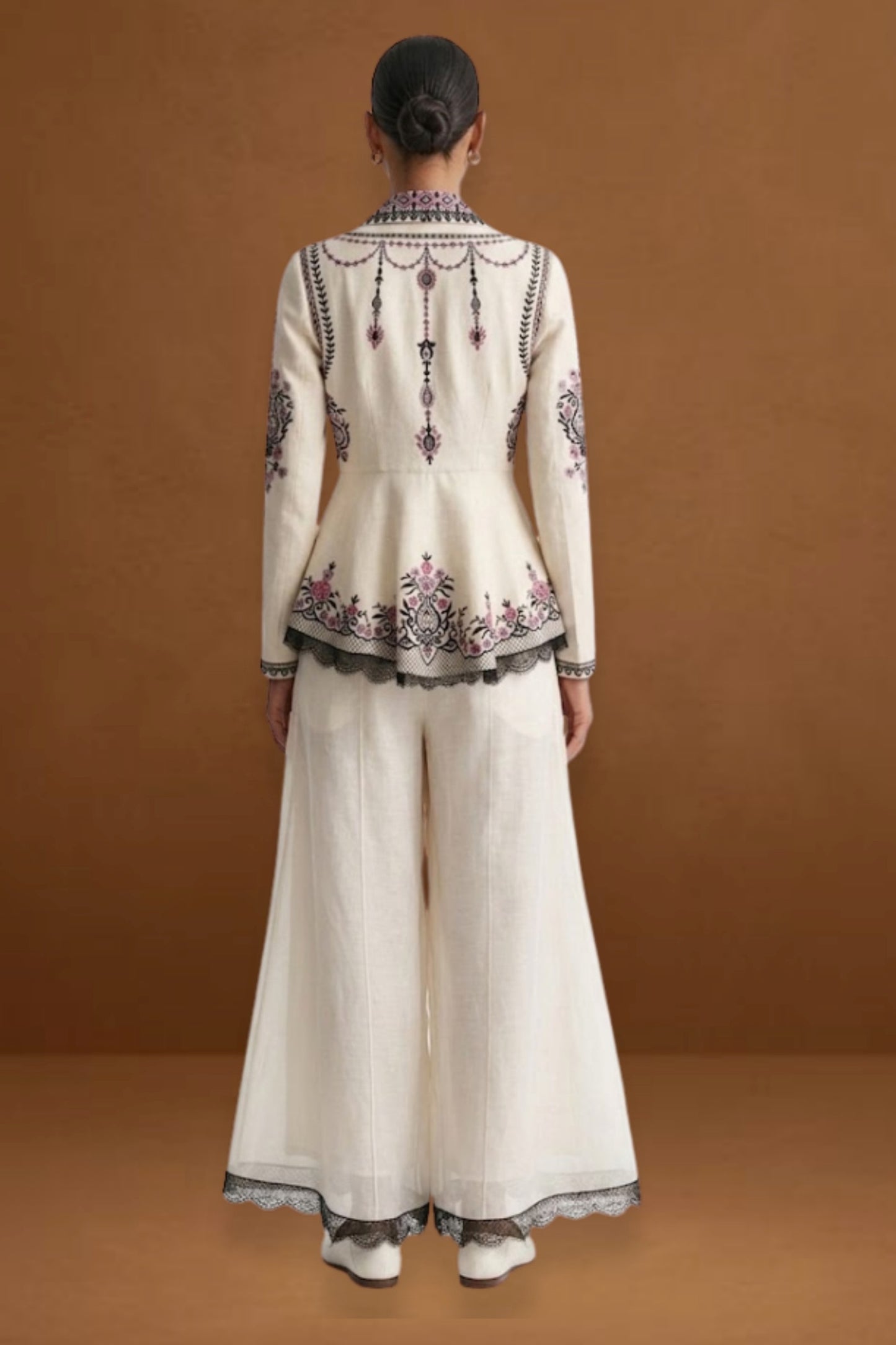 Embroidered Cotton Silk Jacket