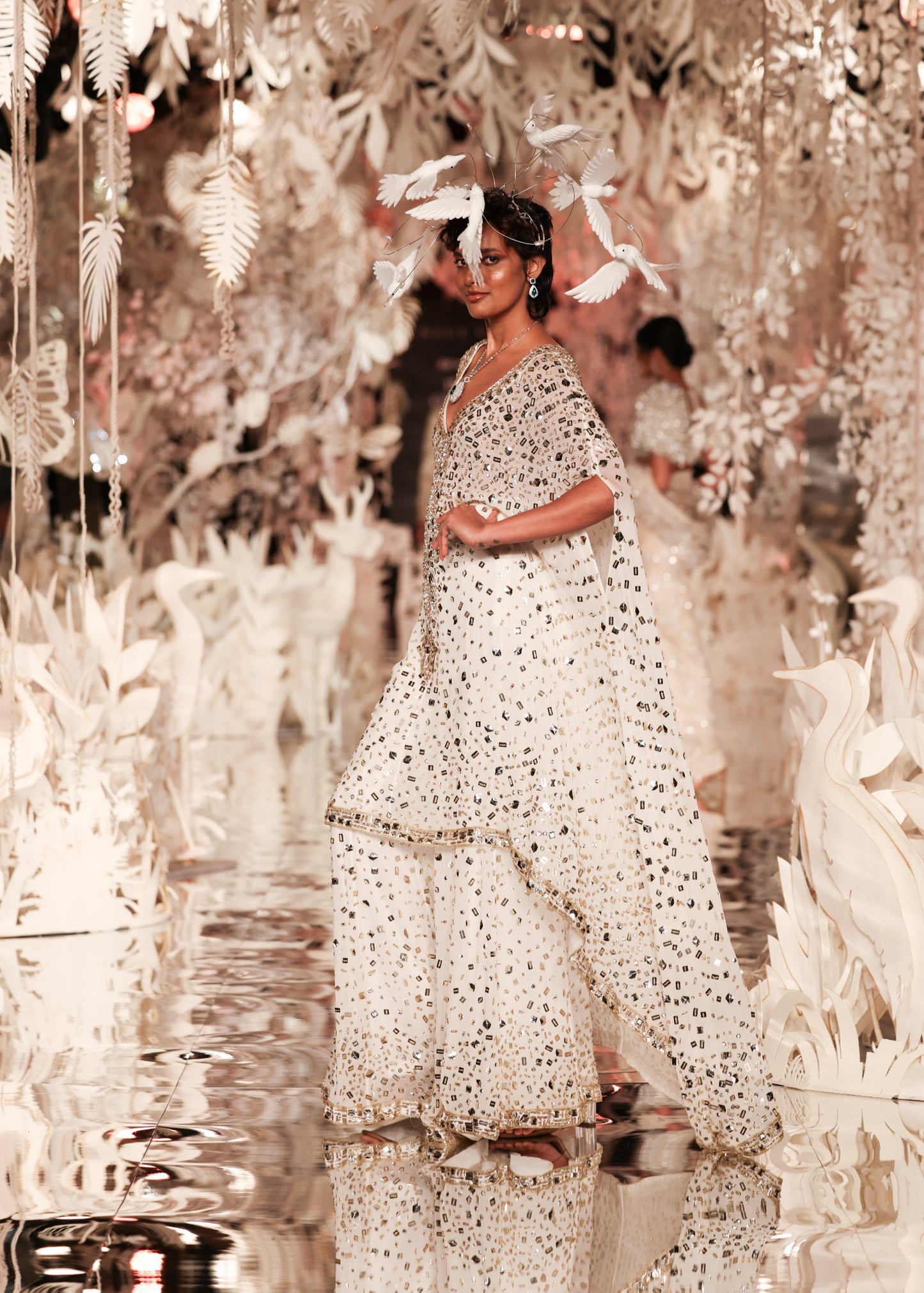Embellished High-Low Kaftan Gown