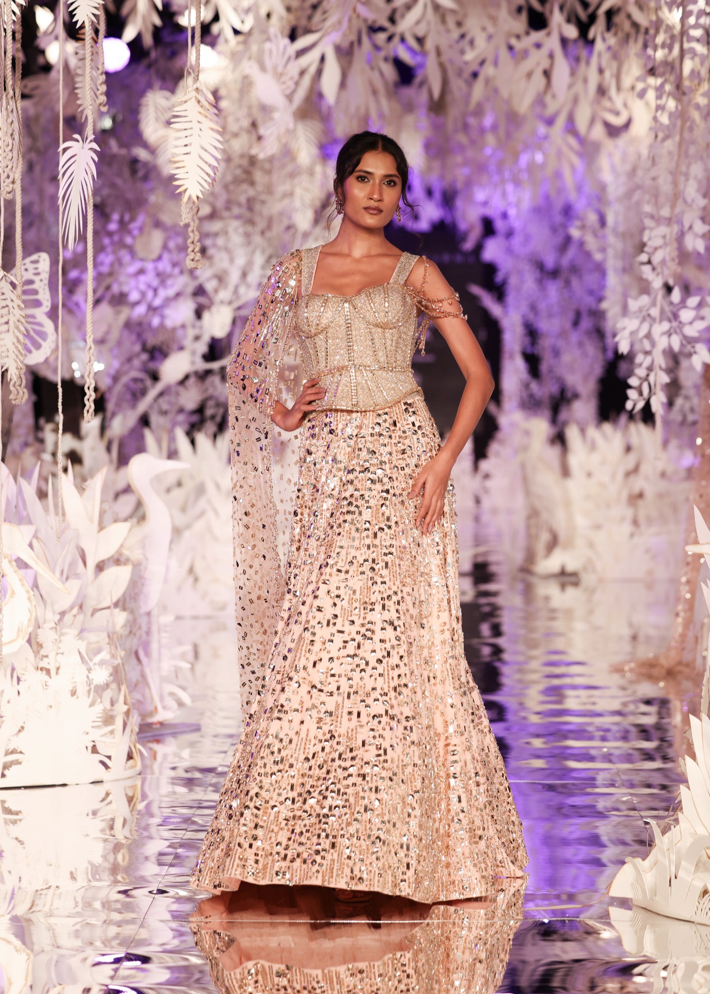 Crystal Embellished Corset Lehenga