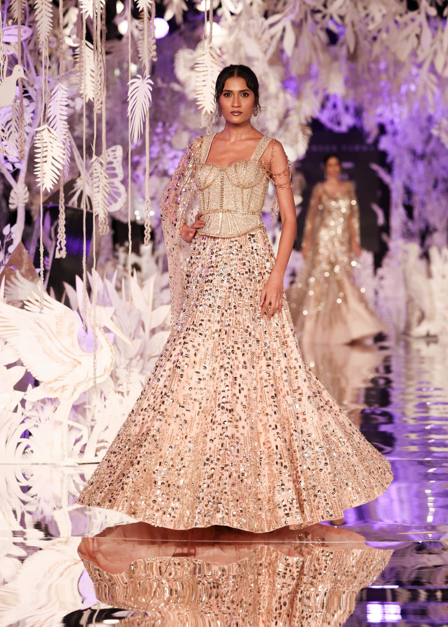 Crystal Embellished Corset Lehenga