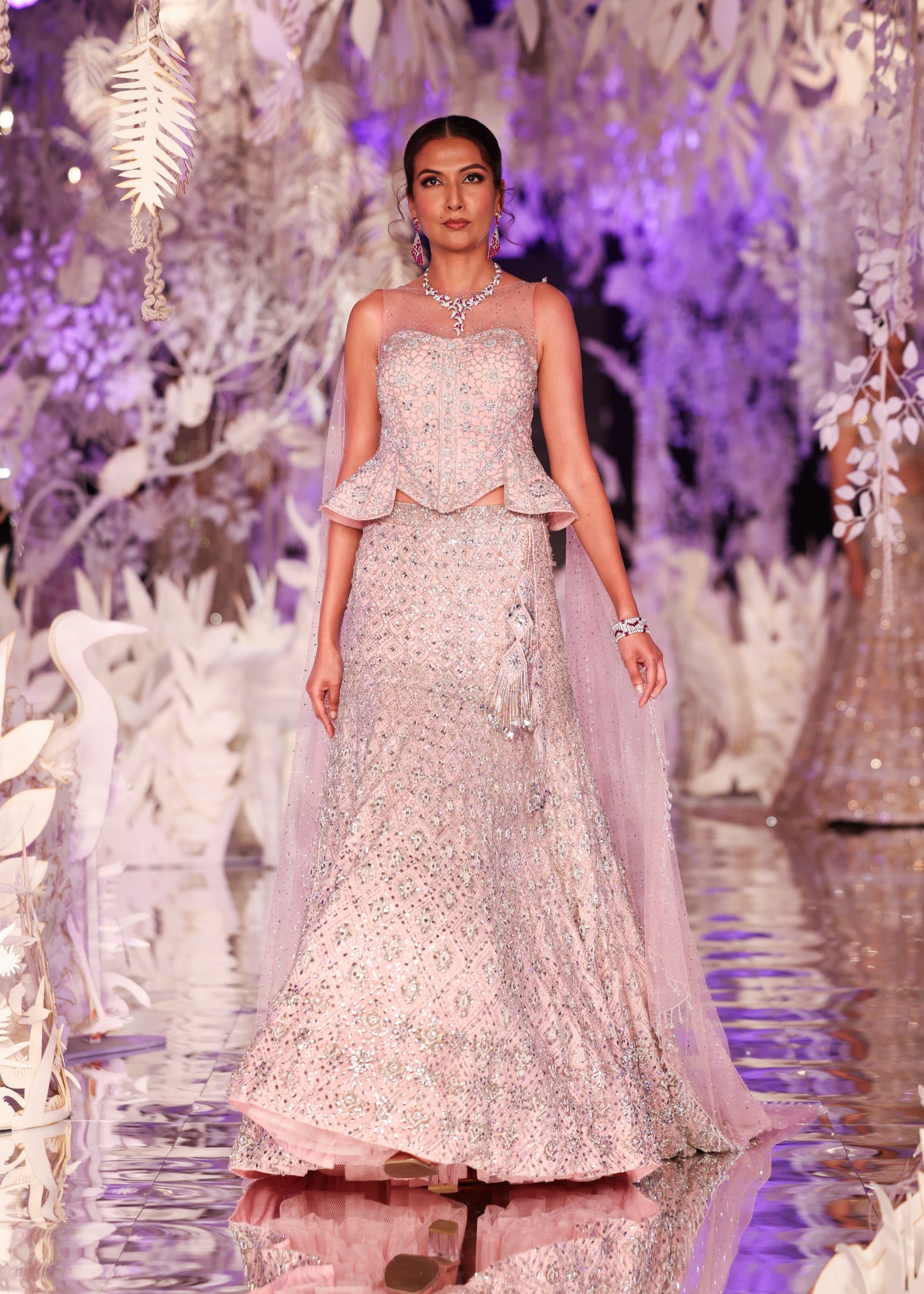 Blush Pink Embroidered Lehenga Set