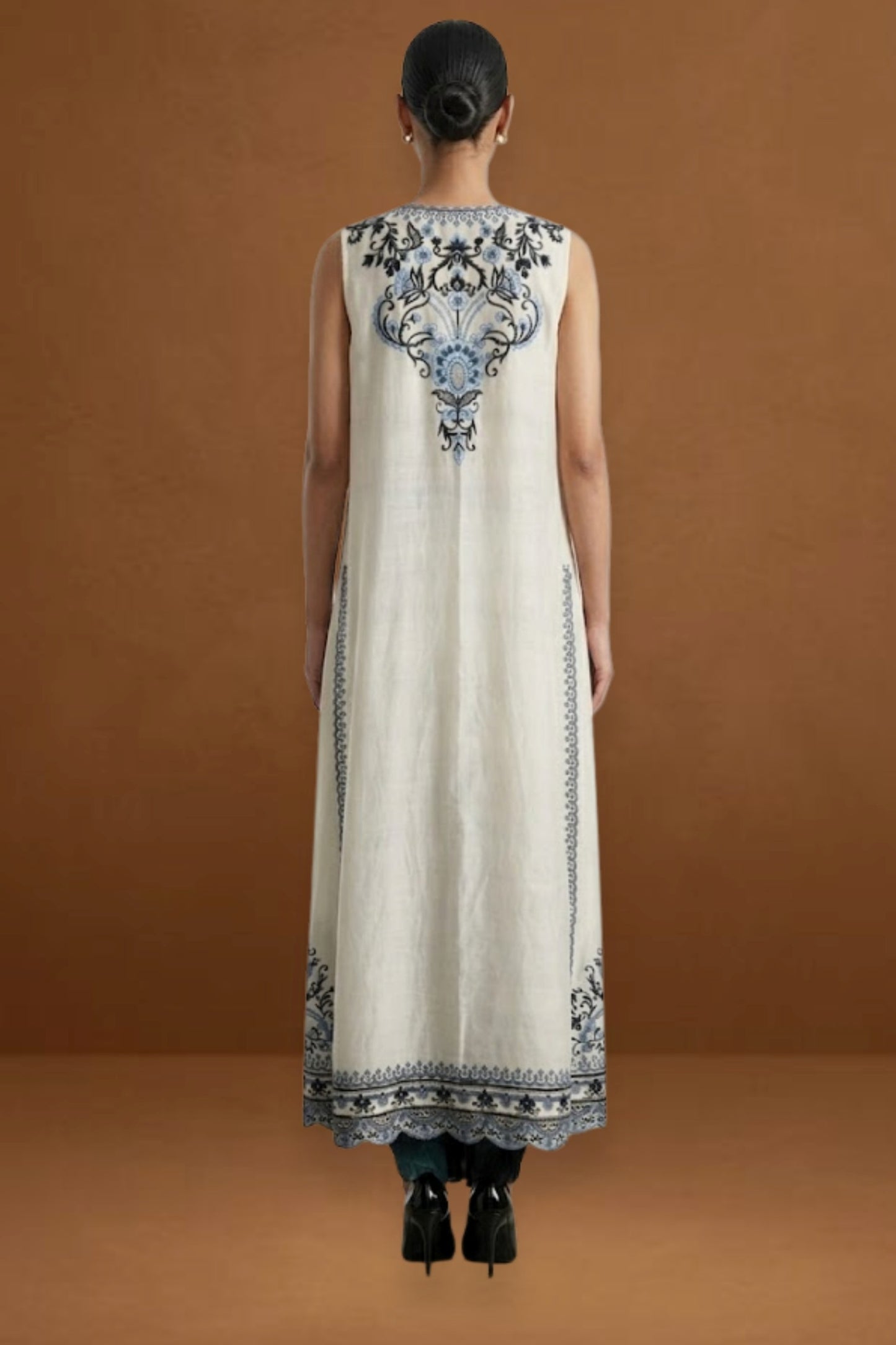 Embroidered Chanderi Silk Jacket