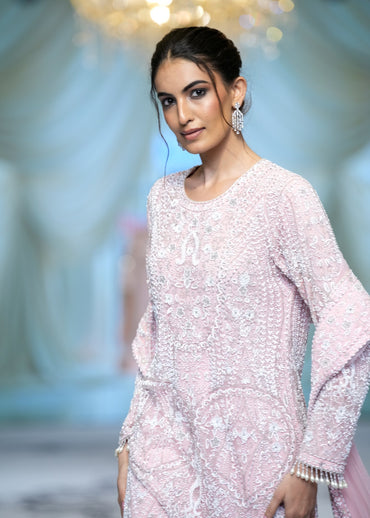 Blush Embroidered Sharara Set