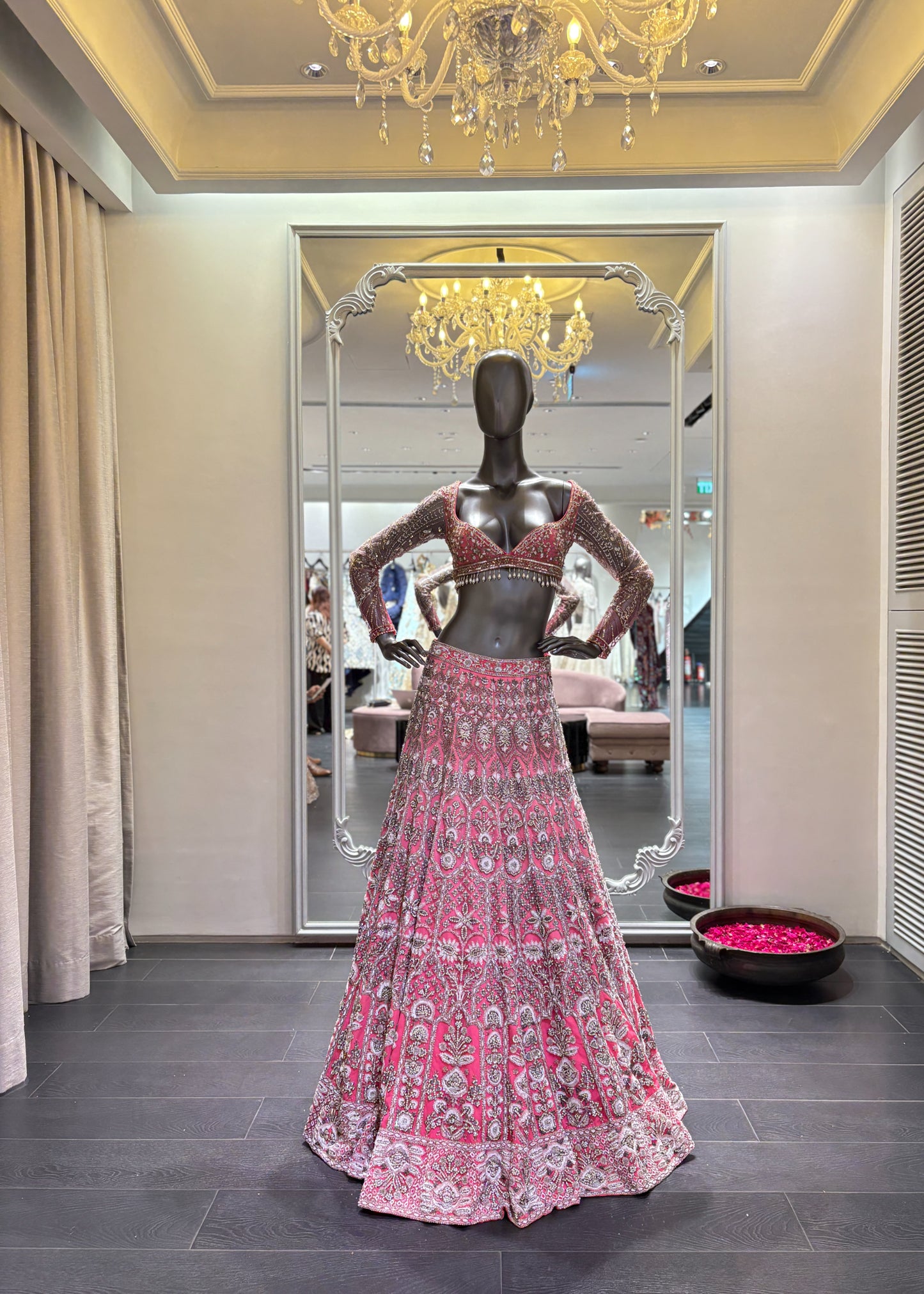 Pink Crystal Old Lengha Set