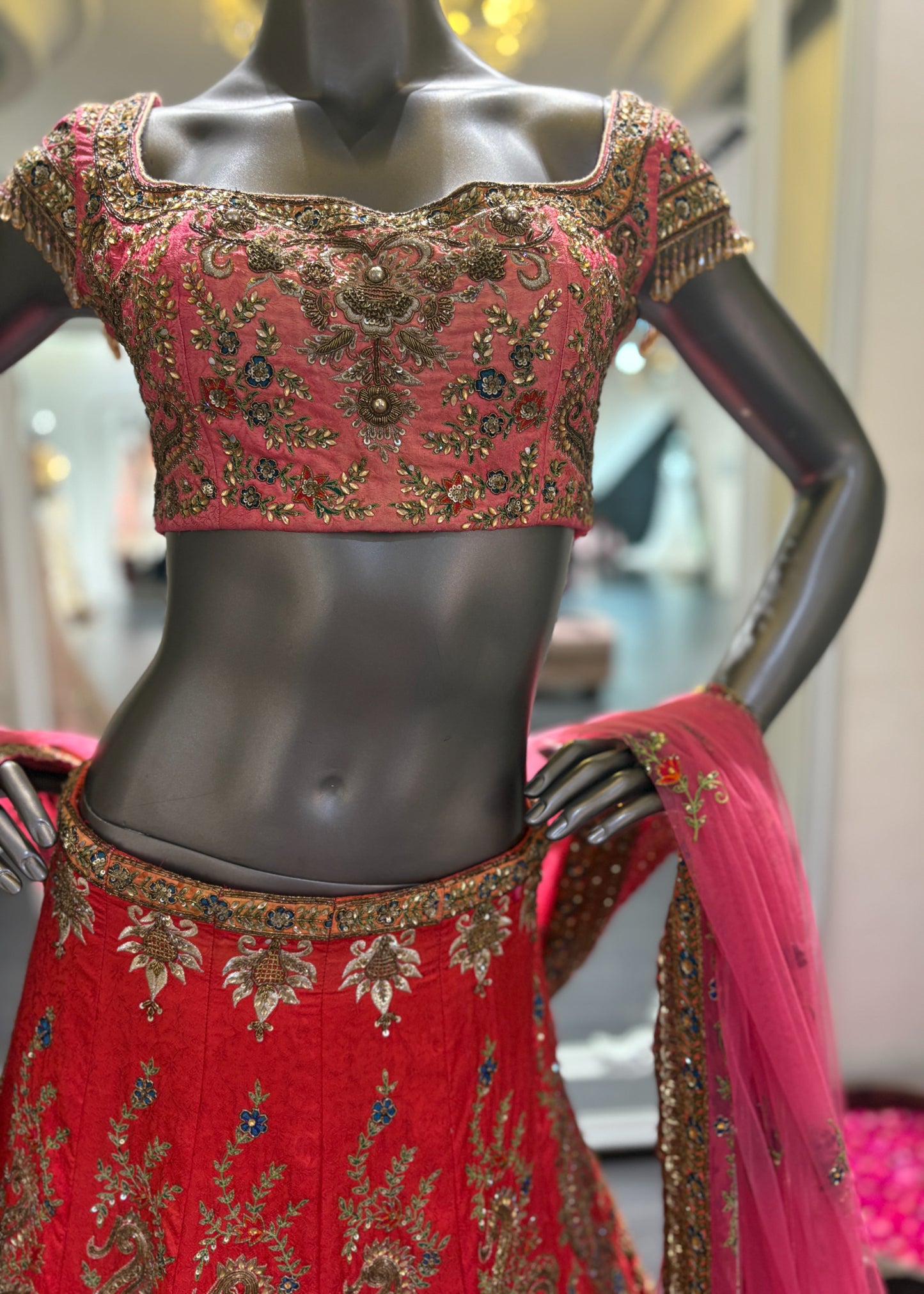 Coral To Pink Lengha Set