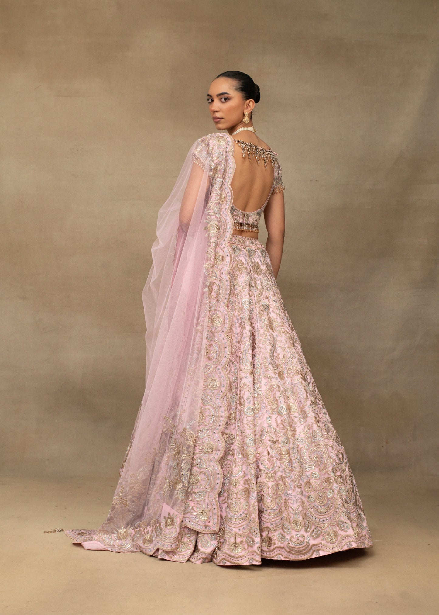 Blush Pink Embroidered Lehenga Set
