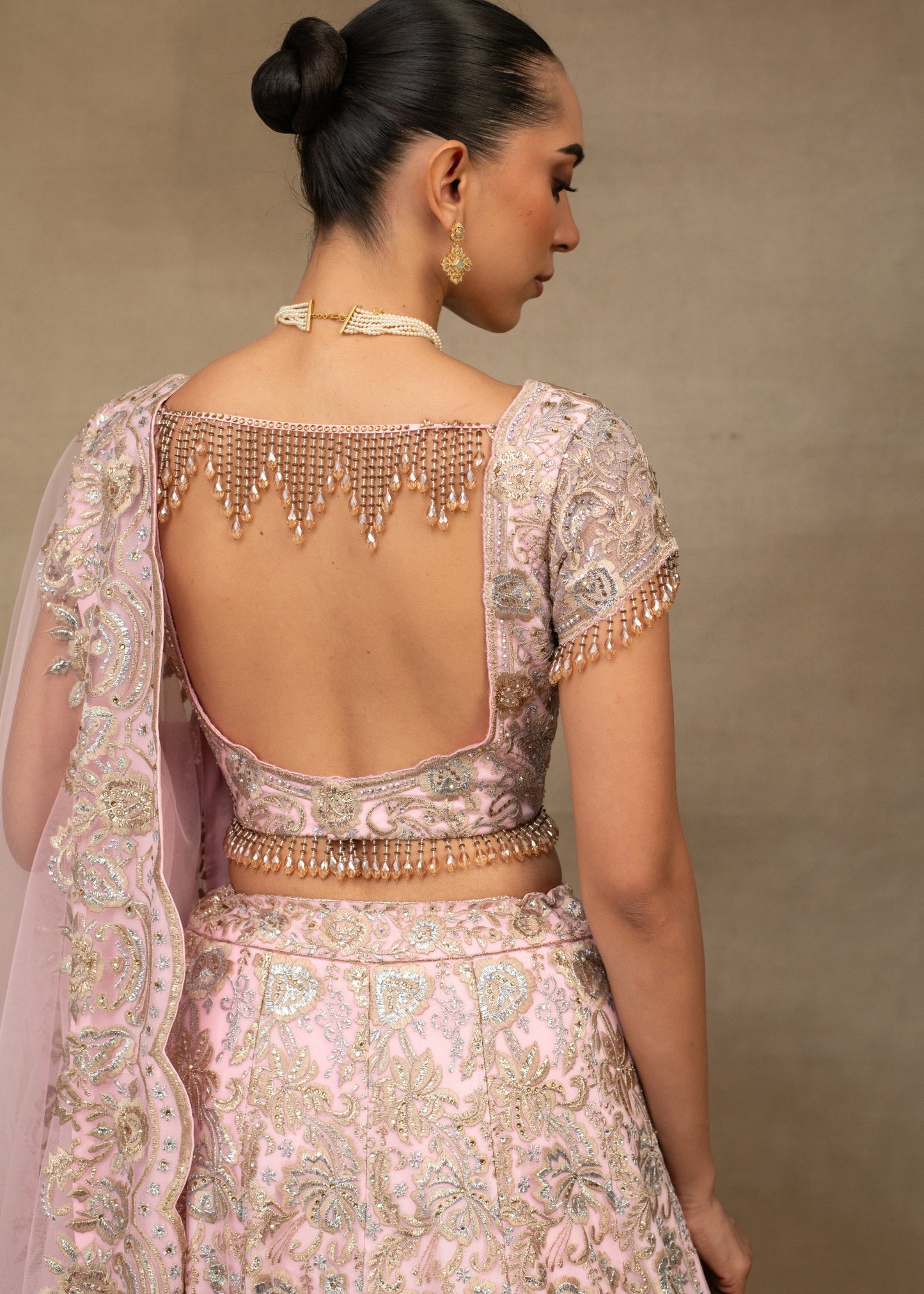 Blush Pink Embroidered Lehenga Set