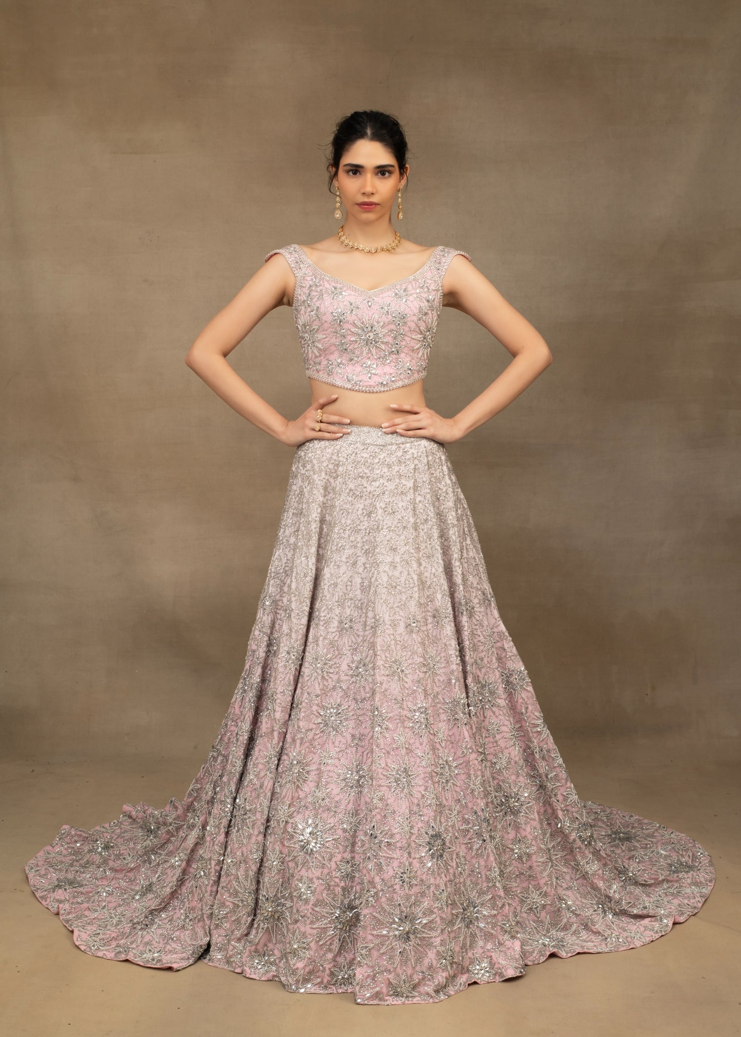 Pearl and Sequin Lehenga Set