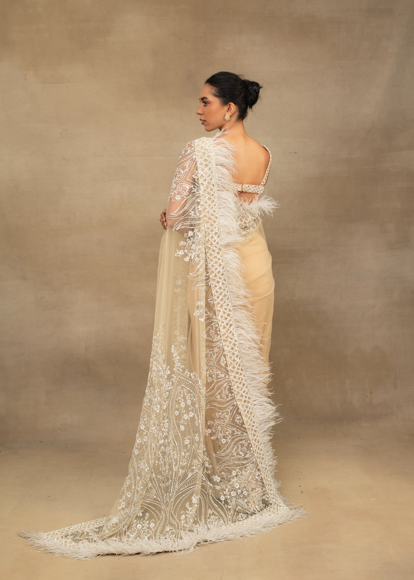 Champagne Ivory Saree
