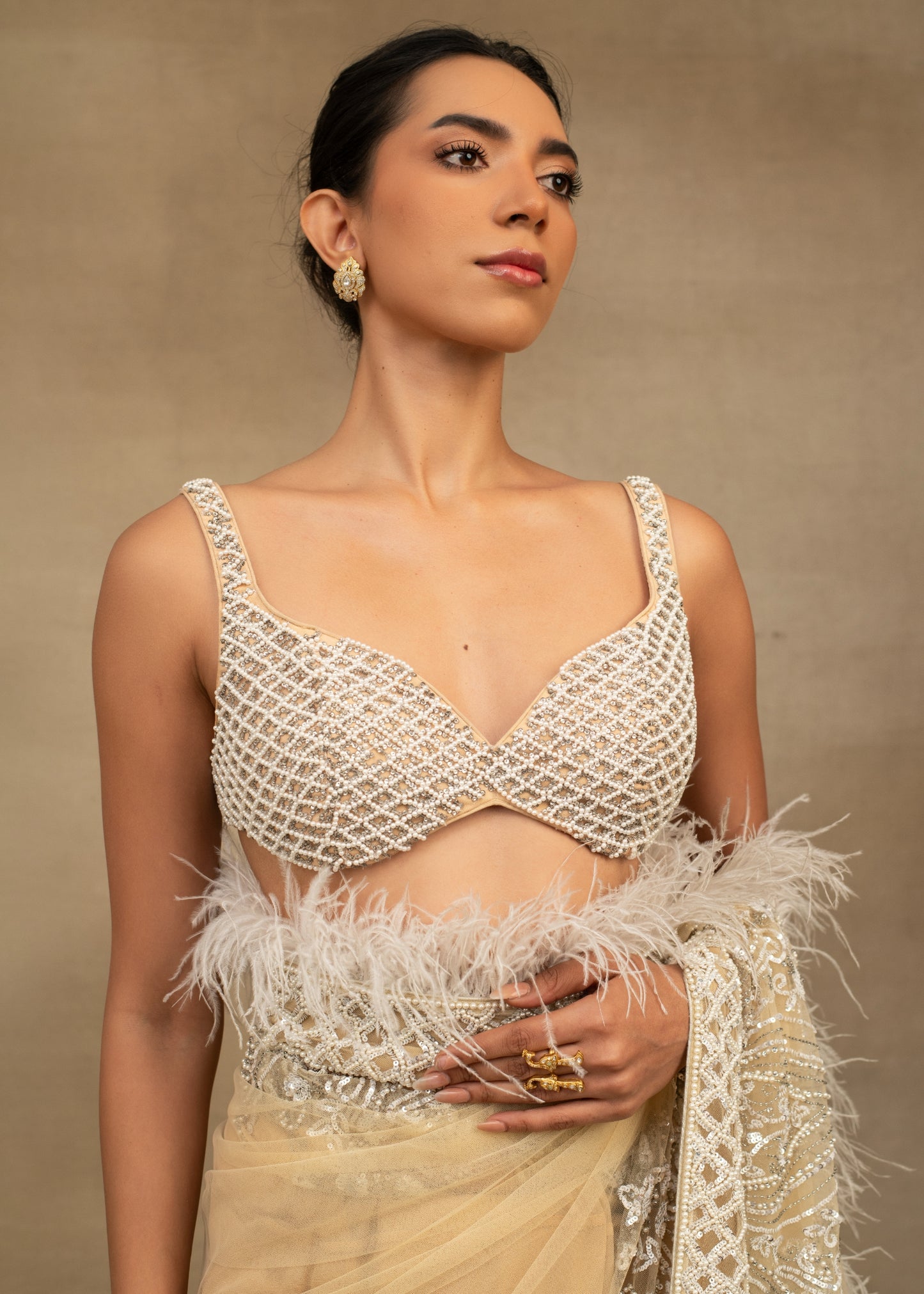 Champagne Ivory Saree