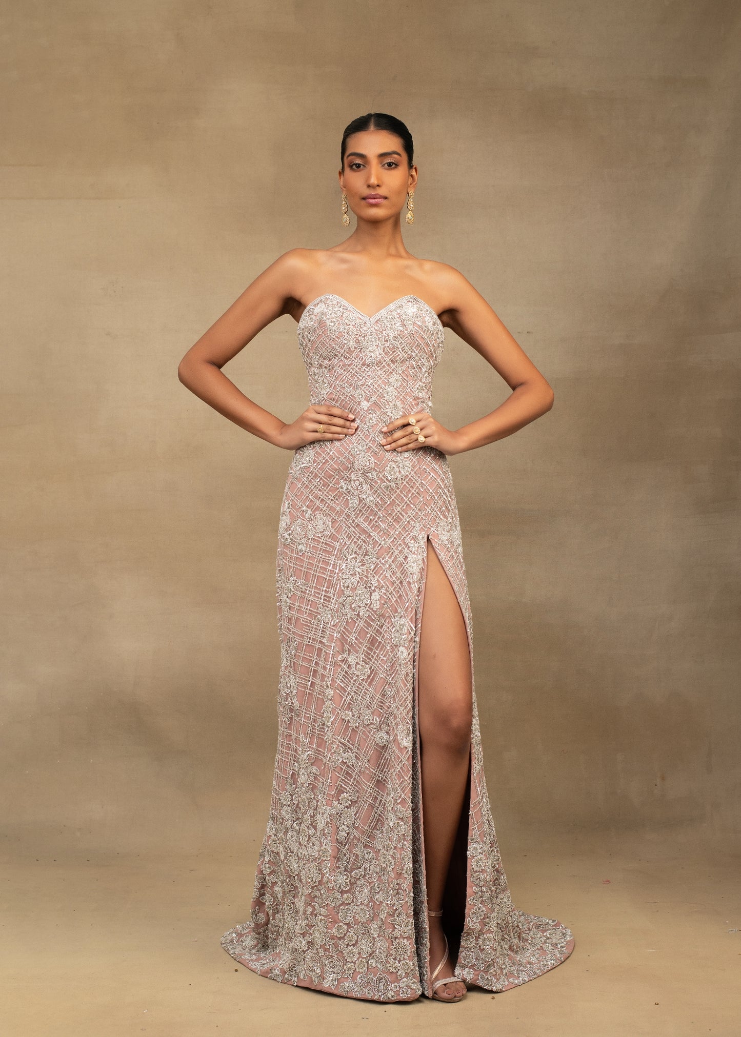 Blush Pink Strapless Gown
