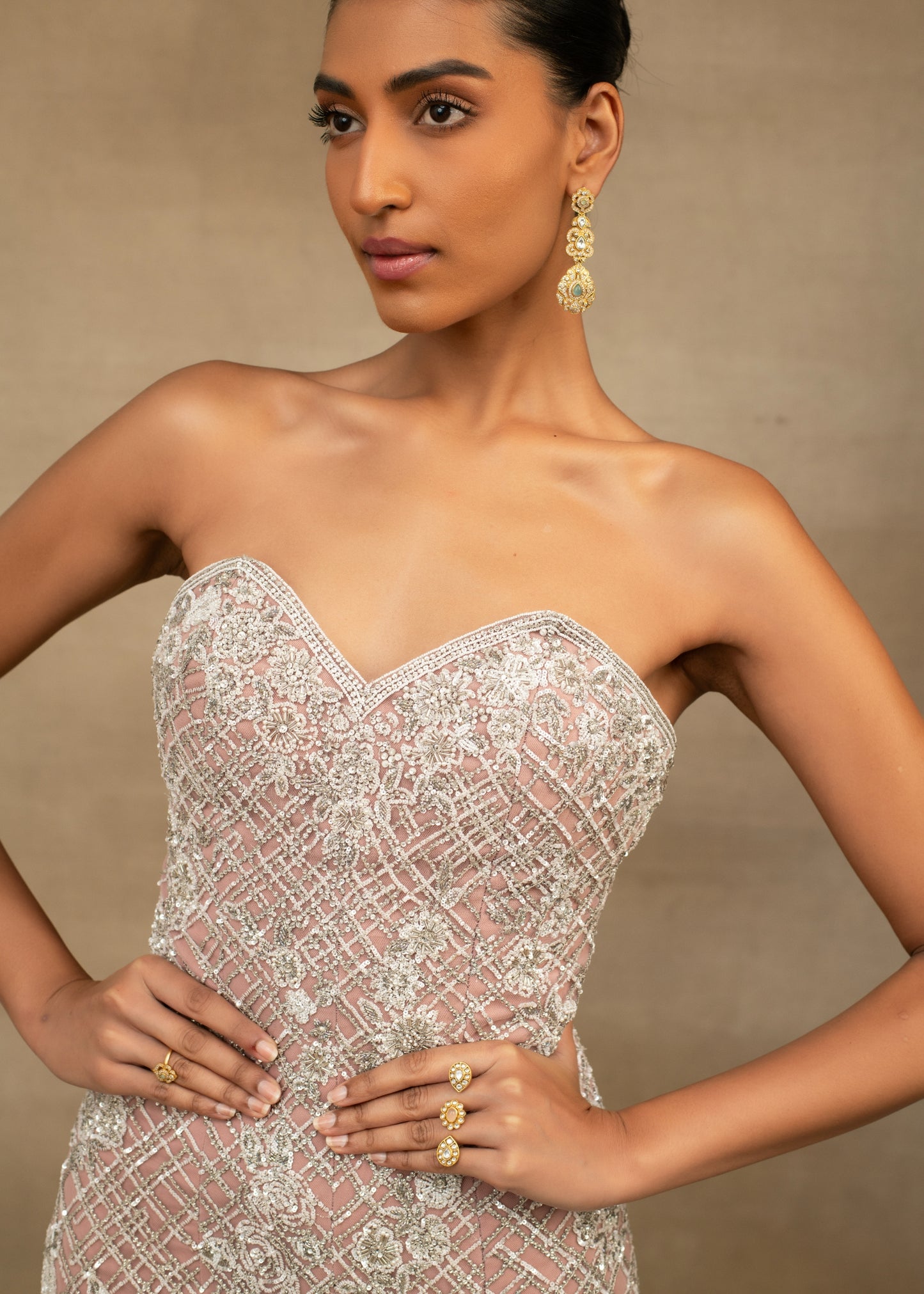 Blush Pink Strapless Gown