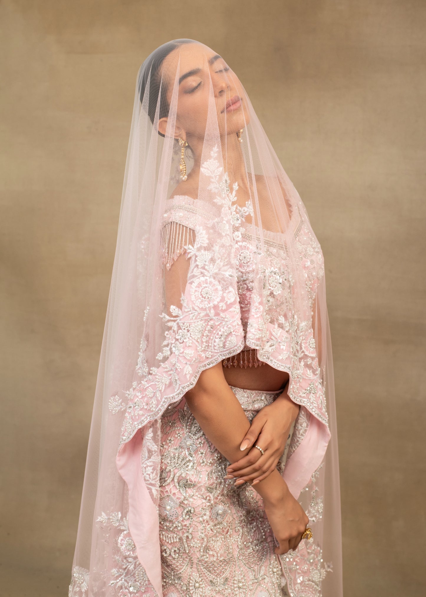 Mermaid style Blush Pink Lehenga Set