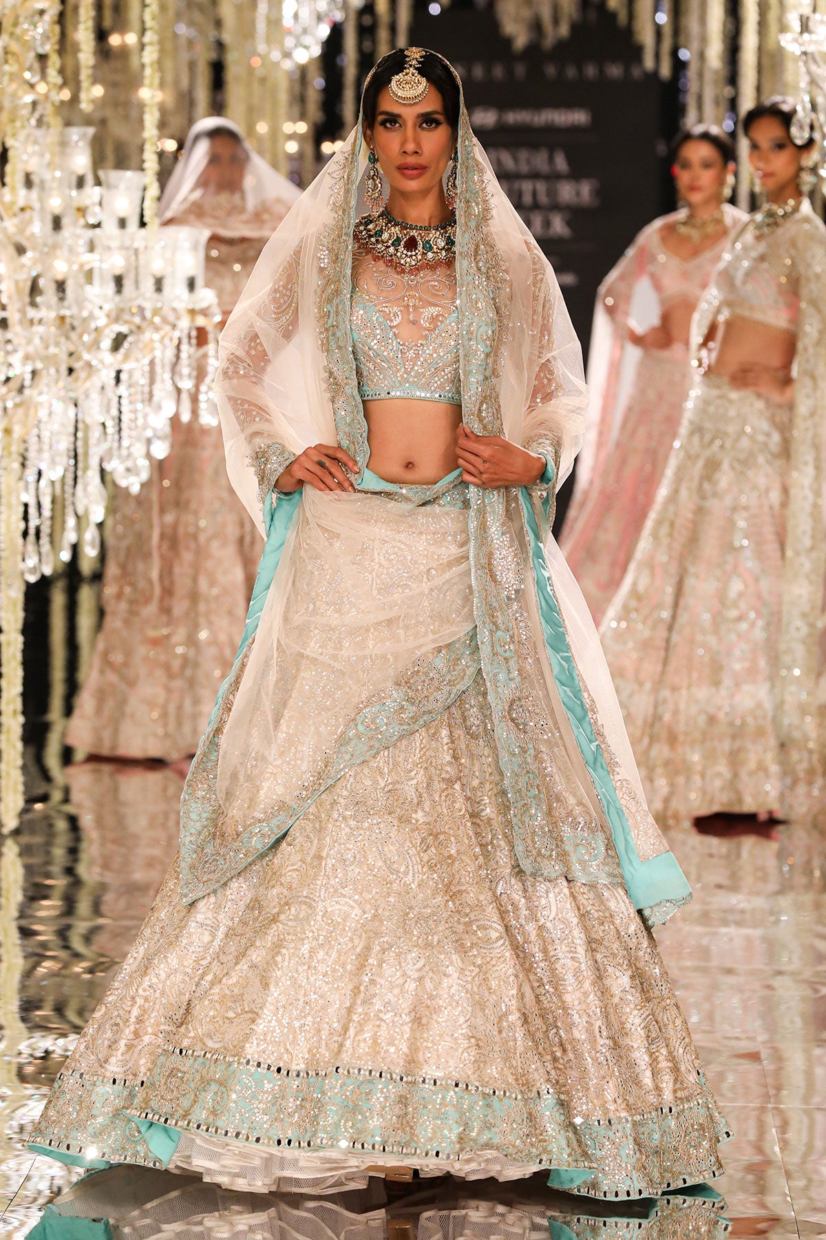 Ivory Aari Embroidered Lehenga