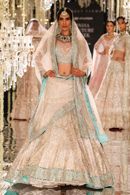Ivory Aari Embroidered Lehenga