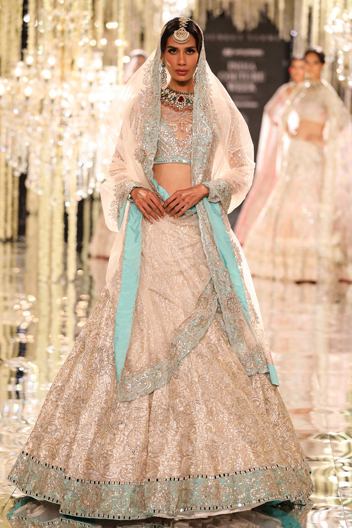 Ivory Aari Embroidered Lehenga