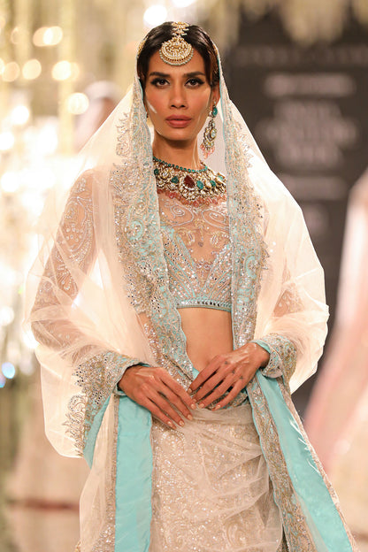 Ivory Aari Embroidered Lehenga