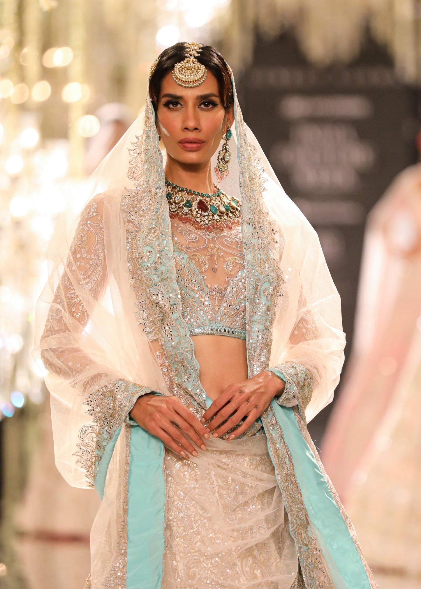 Ivory Aari Embroidered Lehenga