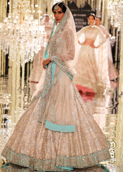 Ivory Aari Embroidered Lehenga