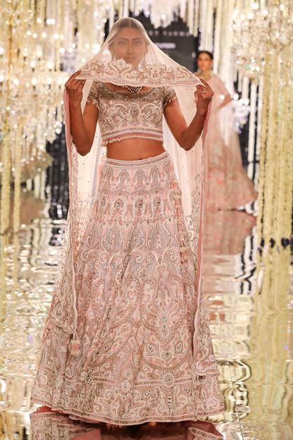 Blush Pink Zardozi & Threadwork Lehenga