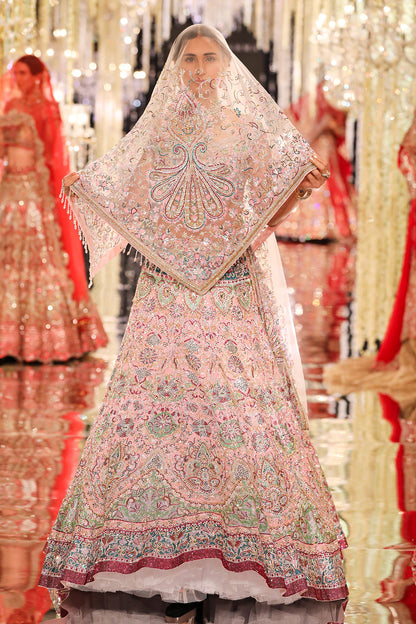 Blush Silk Jacquard Swarovski Lehenga