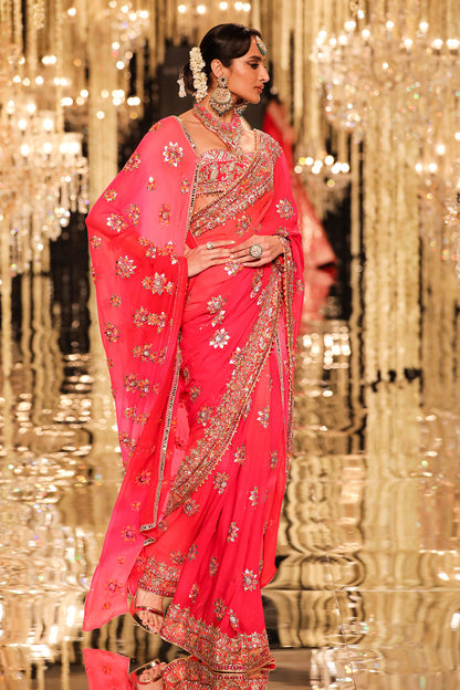 Ivory Zardozi & Gota Saree