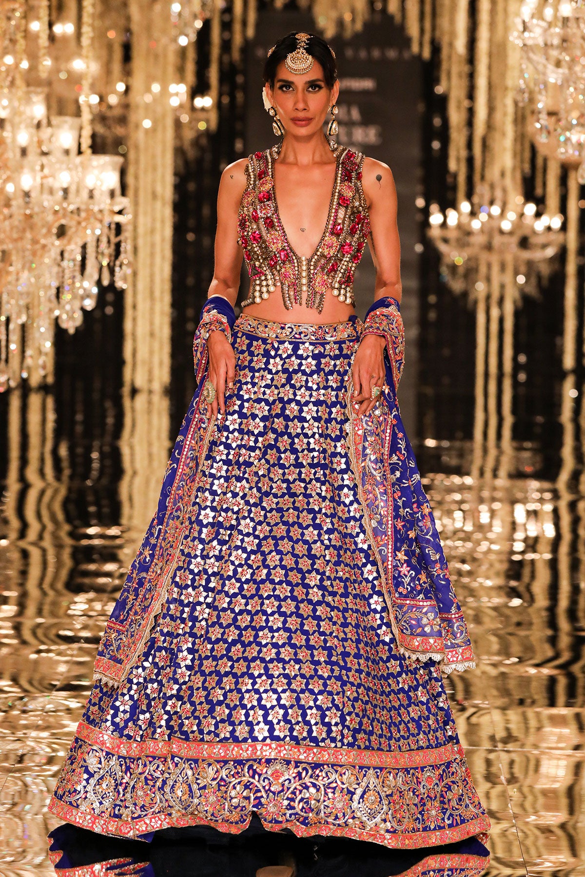 Royal Blue Gota & Zardozi Ensemble