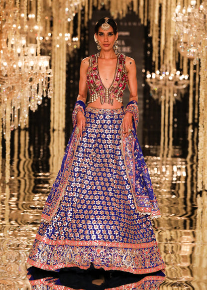 Royal Blue Gota & Zardozi Ensemble