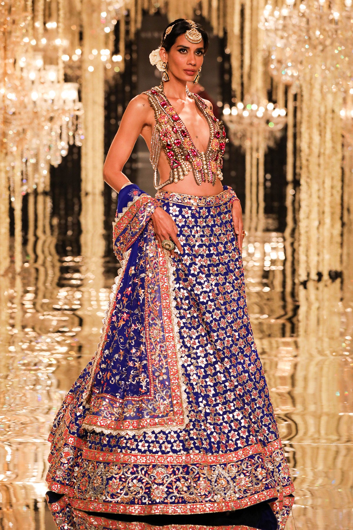 Royal Blue Gota & Zardozi Ensemble