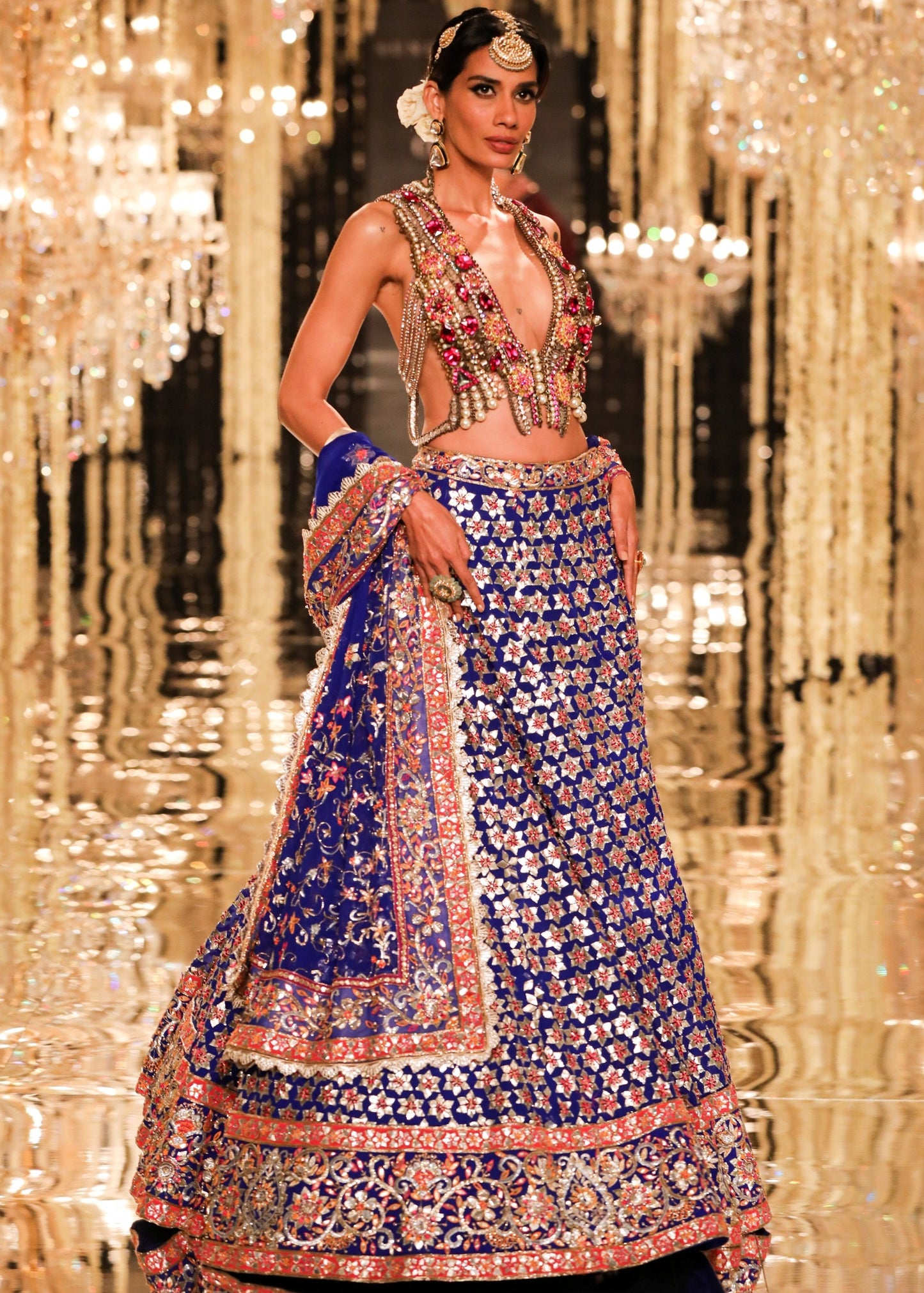 Royal Blue Gota & Zardozi Ensemble