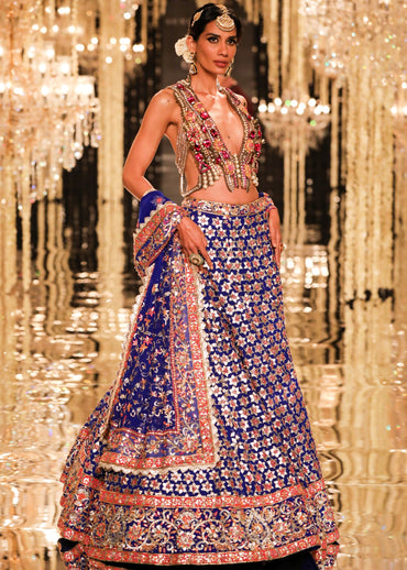 Royal Blue Gota & Zardozi Ensemble