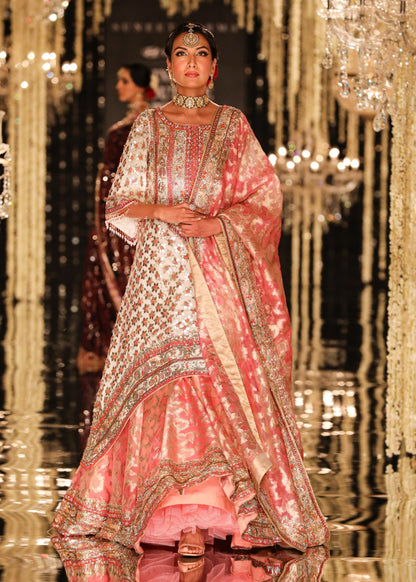 Ivory & Coral Gota Kurta Set