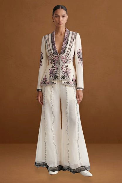 Embroidered Cotton Silk Jacket