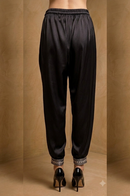 Poly Satin Draped Trousers