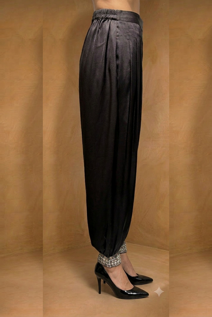 Poly Satin Draped Trousers