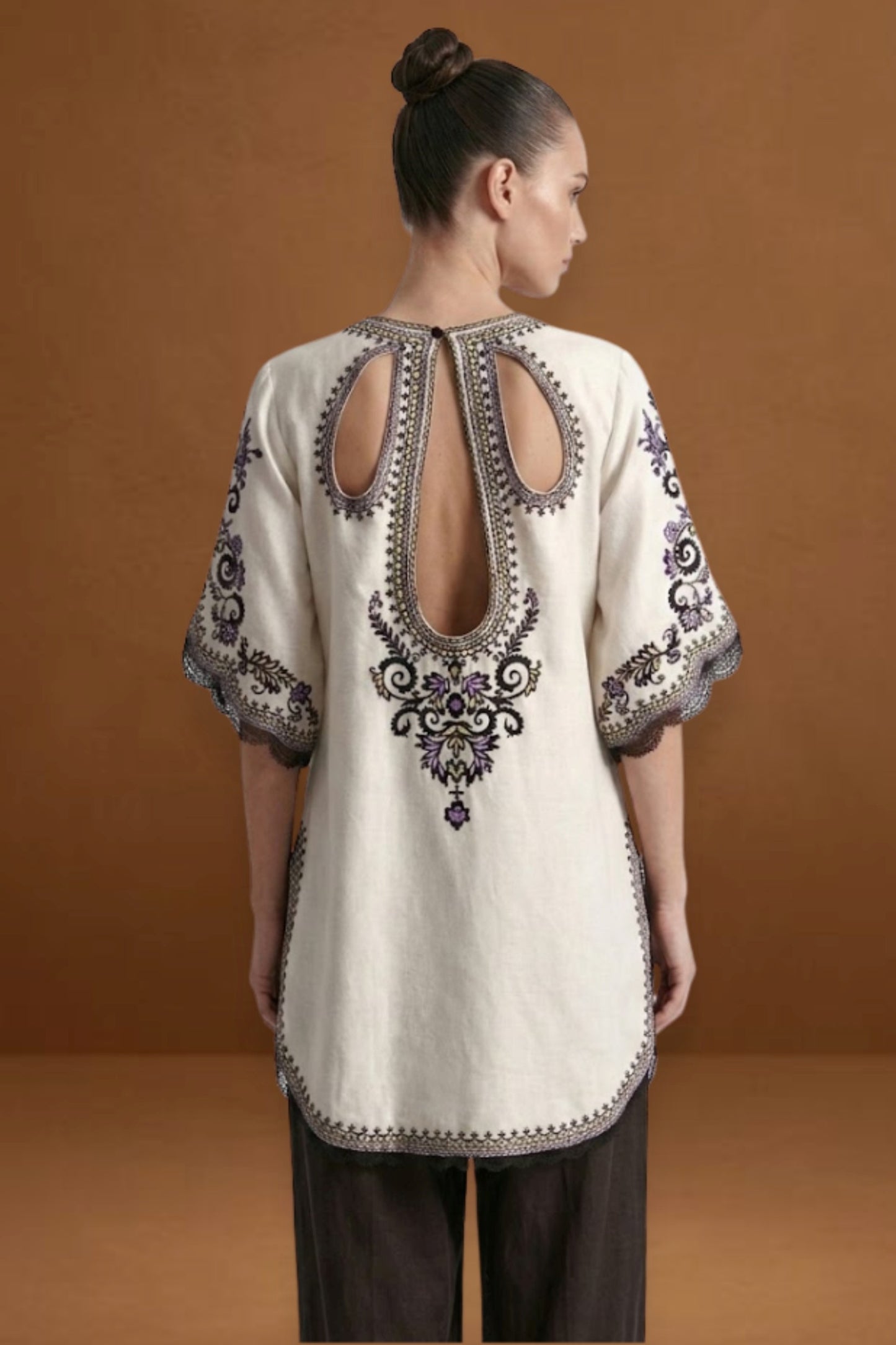 Embroidered Chanderi Silk Tunic