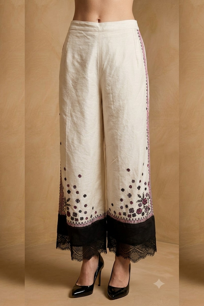 Embroidered Chanderi Trousers