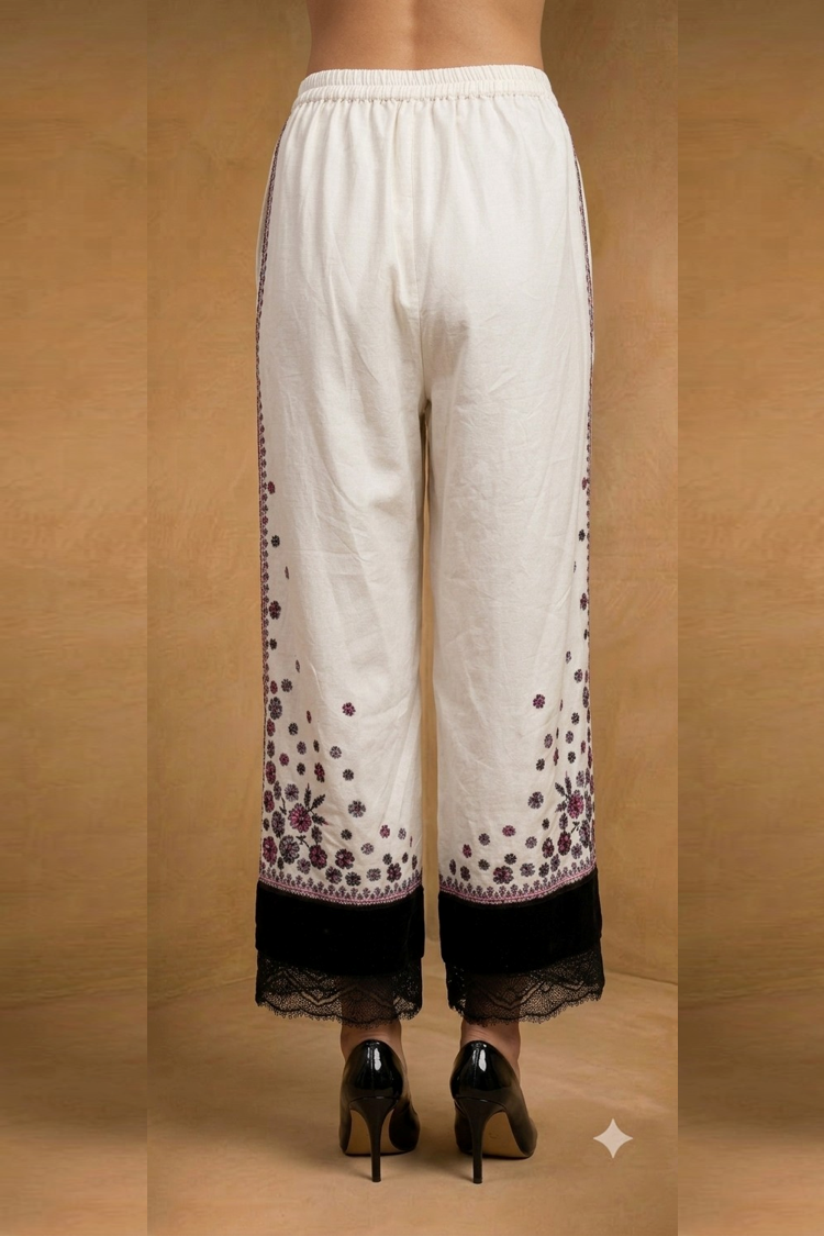 Embroidered Chanderi Trousers