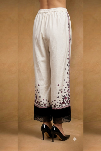 Embroidered Chanderi Trousers