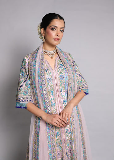 Blush Pink Embroidered Anarkali Set