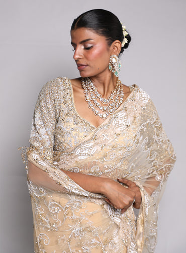 Gold Embellished Saree