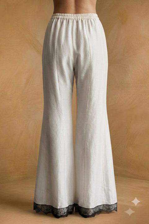Silk Organza Wide-Leg Trousers