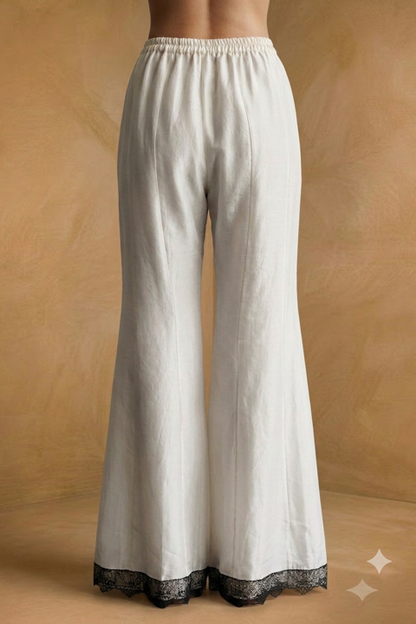 Silk Organza Wide-Leg Trousers