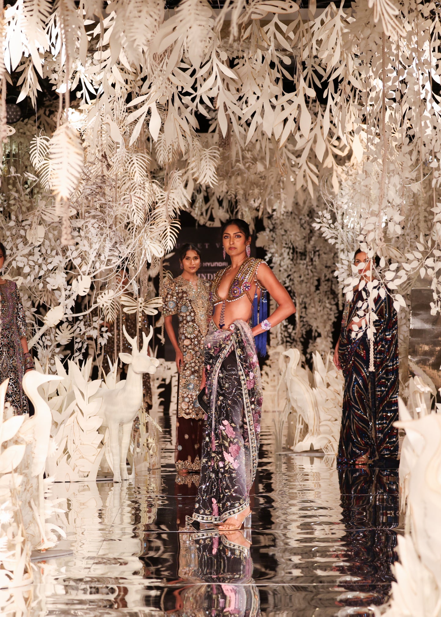 Ombre Sequin Saree with Sculptural Beaded Bustier